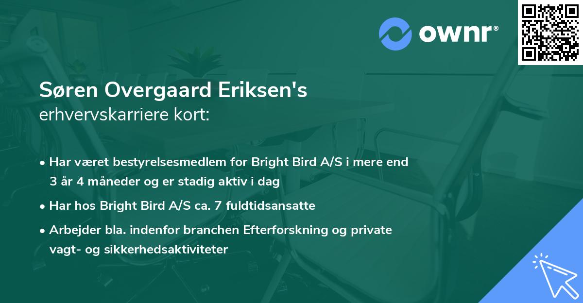 Søren Overgaard Eriksen's erhvervskarriere kort