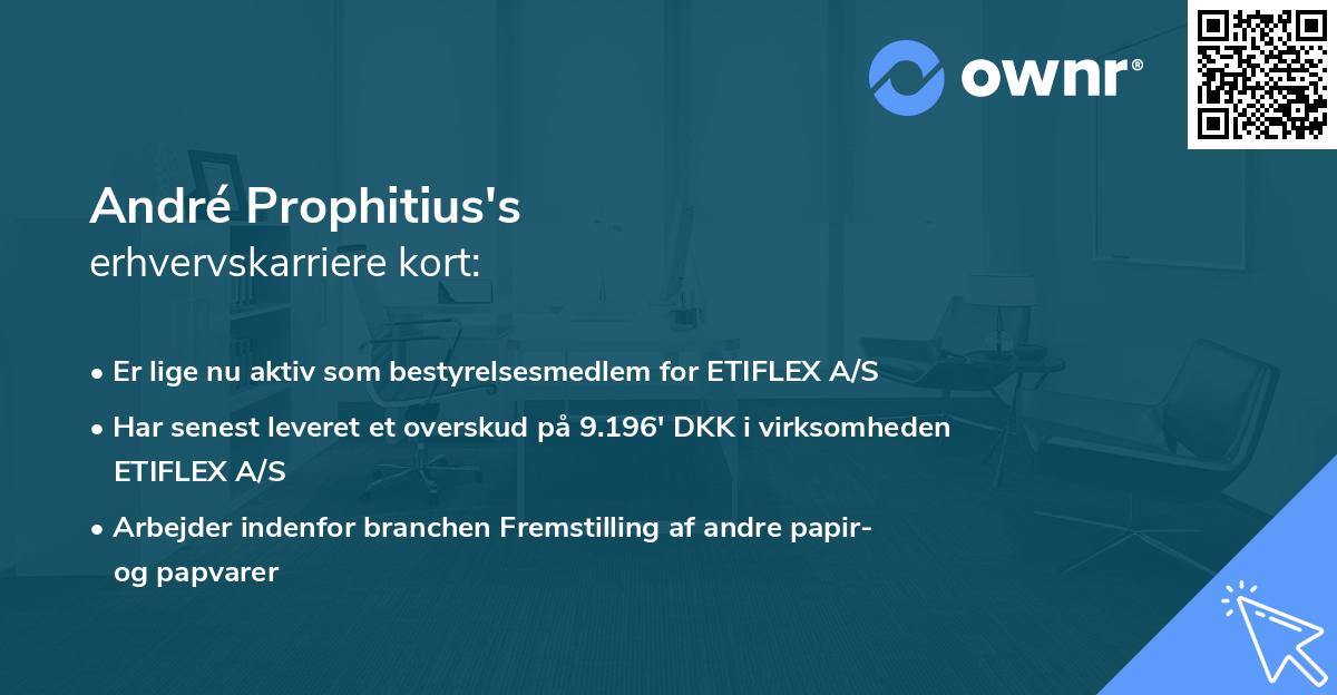 André Prophitius's erhvervskarriere kort