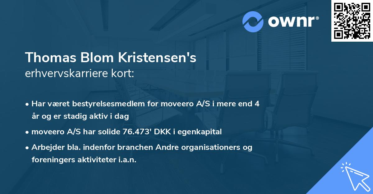 Thomas Blom Kristensen's erhvervskarriere kort