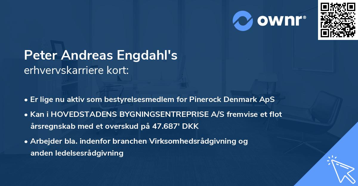 Peter Andreas Engdahl's erhvervskarriere kort