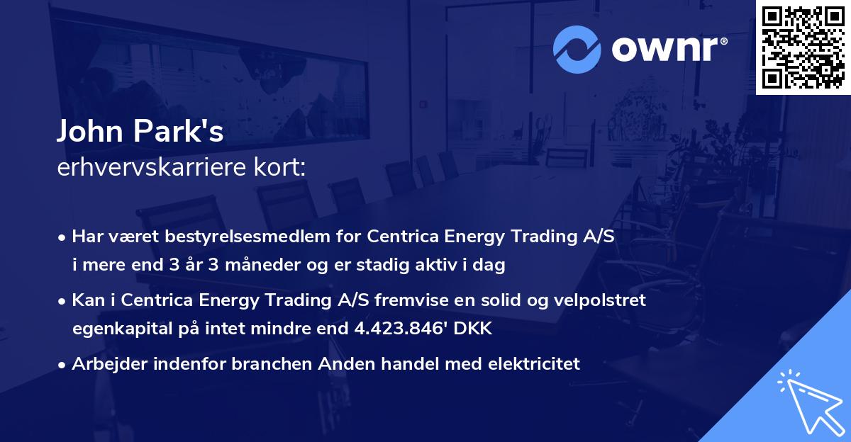 John Park's erhvervskarriere kort