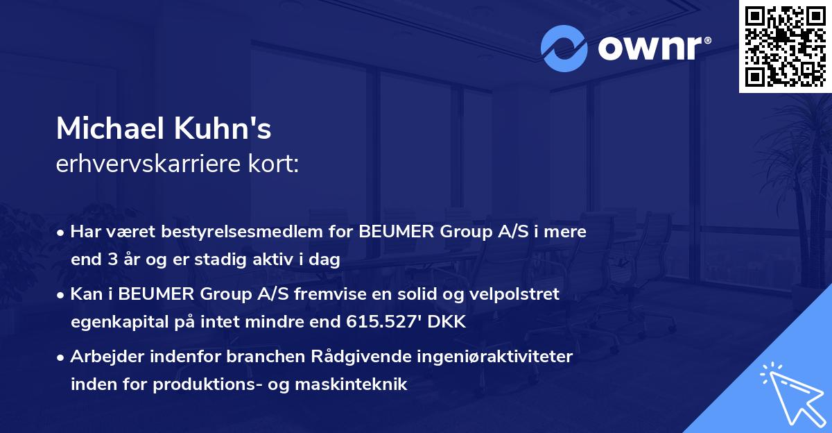Michael Kuhn's erhvervskarriere kort