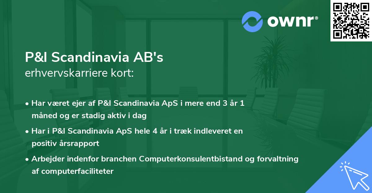 P&I Scandinavia AB's erhvervskarriere kort