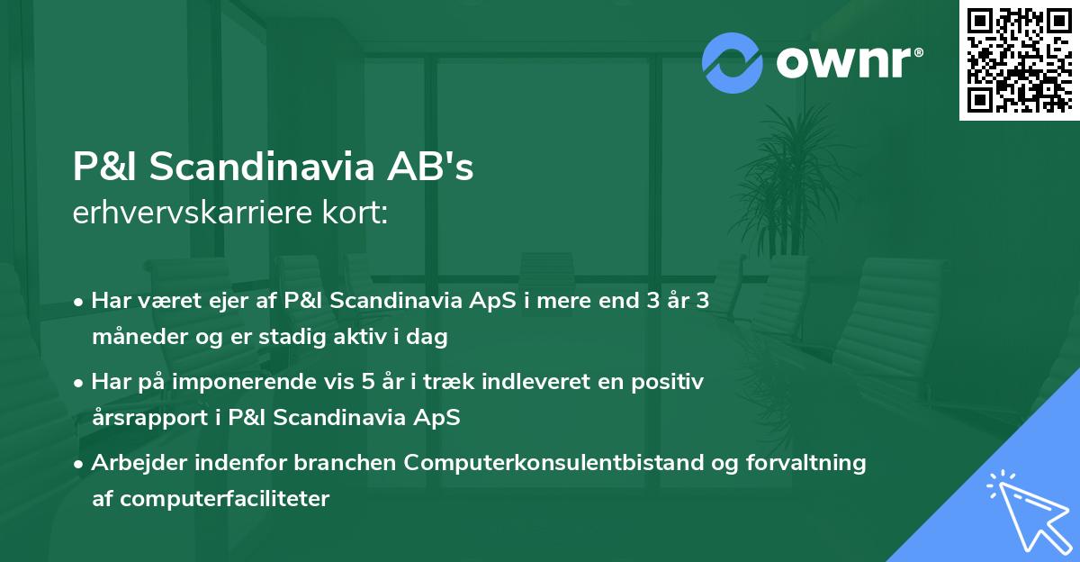 P&I Scandinavia AB's erhvervskarriere kort