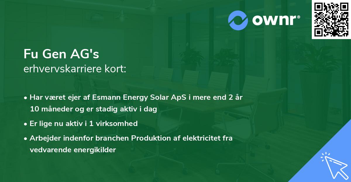 Fu Gen AG's erhvervskarriere kort