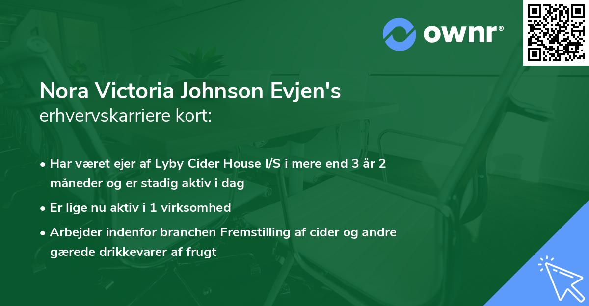 Nora Victoria Johnson Evjen's erhvervskarriere kort