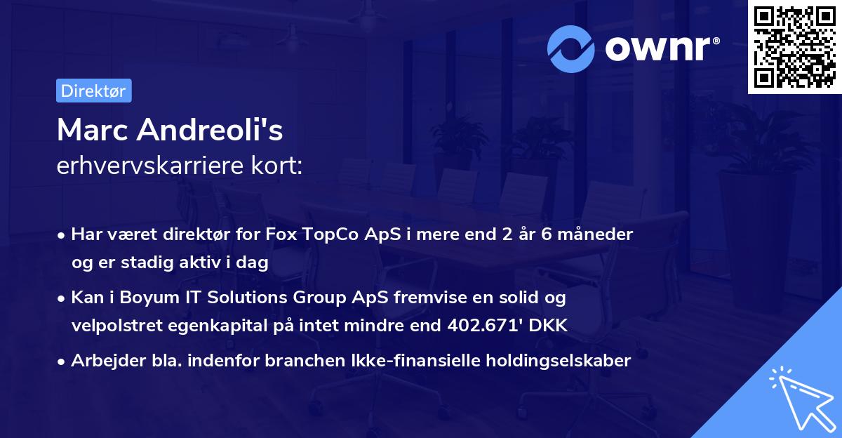 Marc Andreoli's erhvervskarriere kort