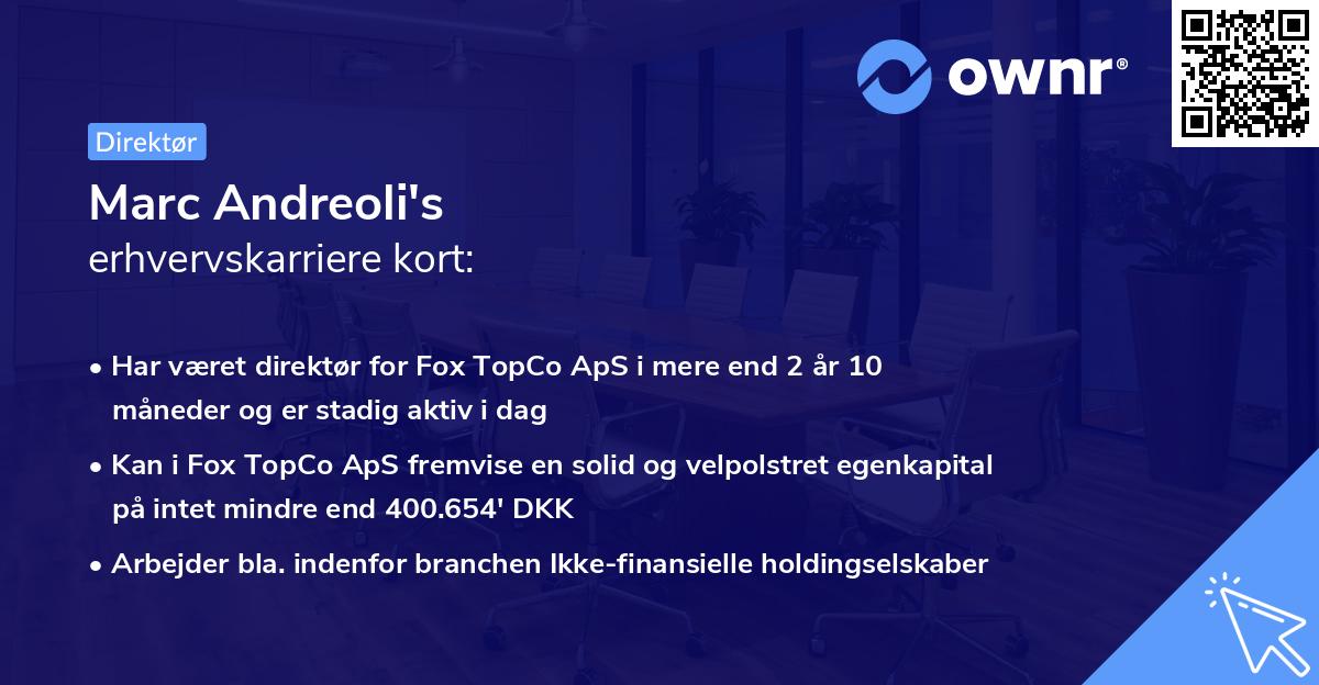 Marc Andreoli's erhvervskarriere kort