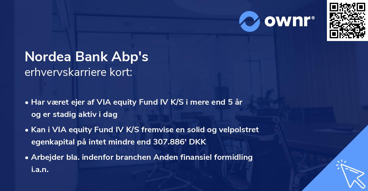 Nordea Bank Abp's erhvervskarriere kort