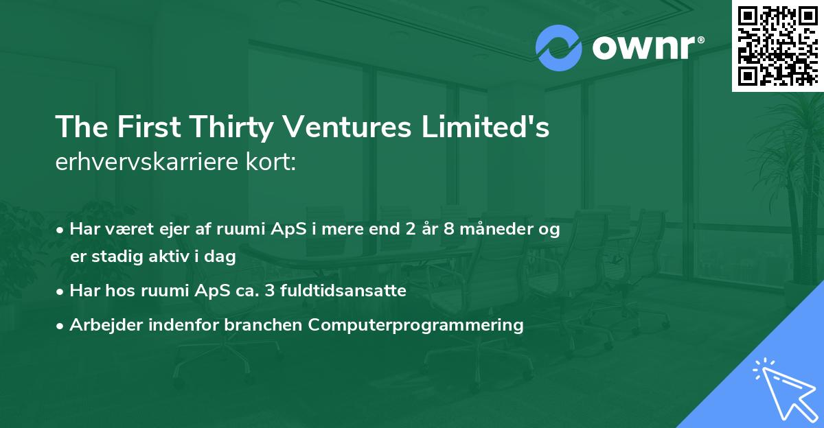 The First Thirty Ventures Limited's erhvervskarriere kort
