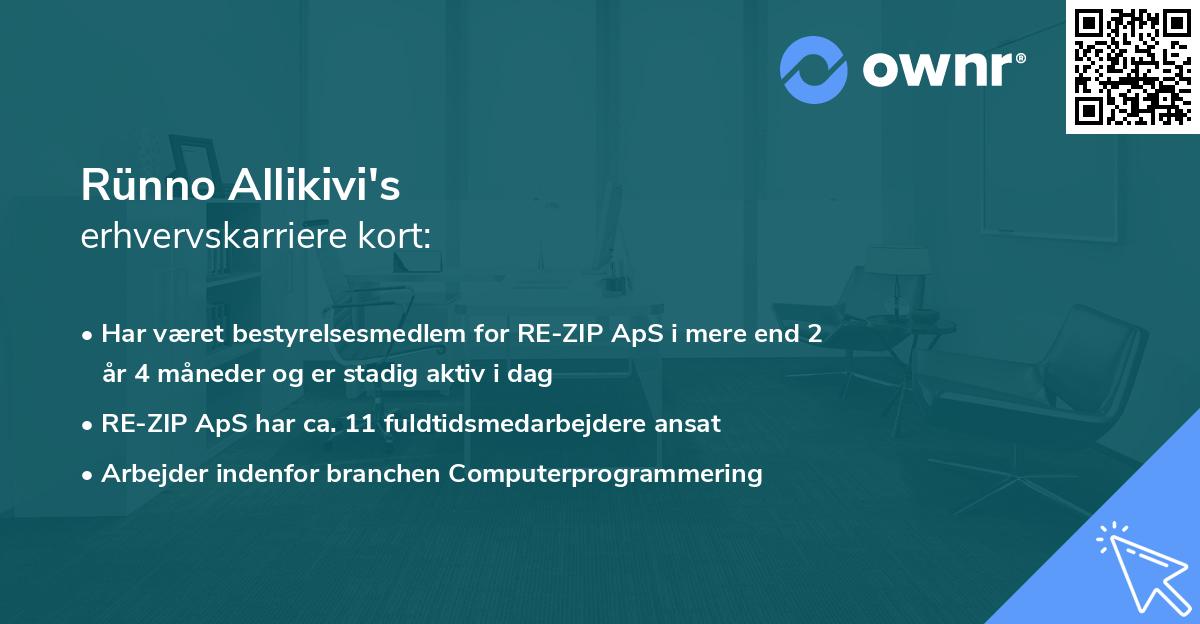 Rünno Allikivi's erhvervskarriere kort