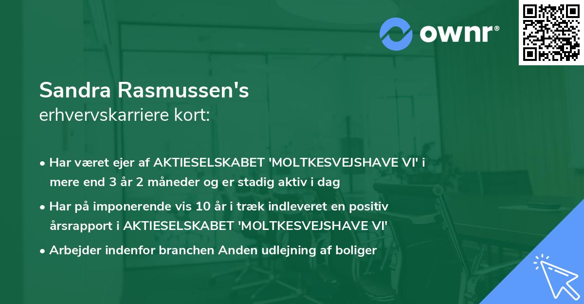Sandra Rasmussen's erhvervskarriere kort