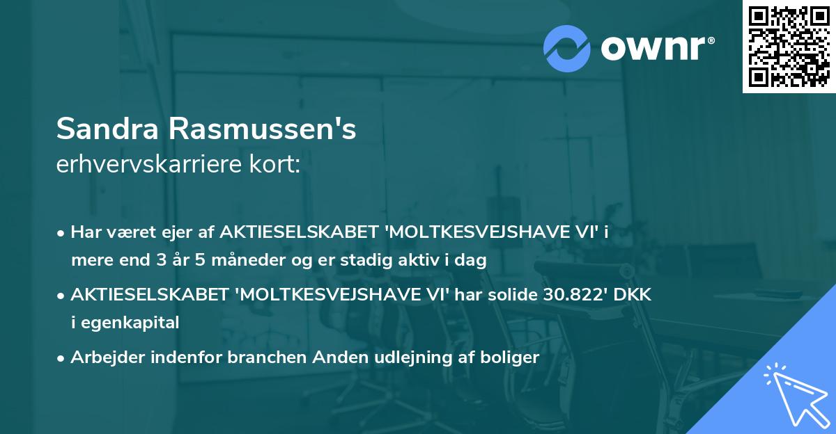 Sandra Rasmussen's erhvervskarriere kort