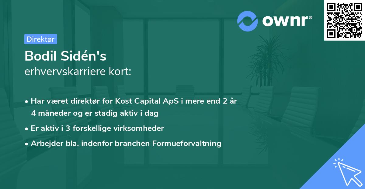 Bodil Sidén's erhvervskarriere kort