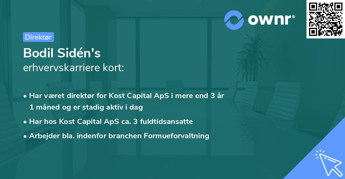 Bodil Sidén's erhvervskarriere kort