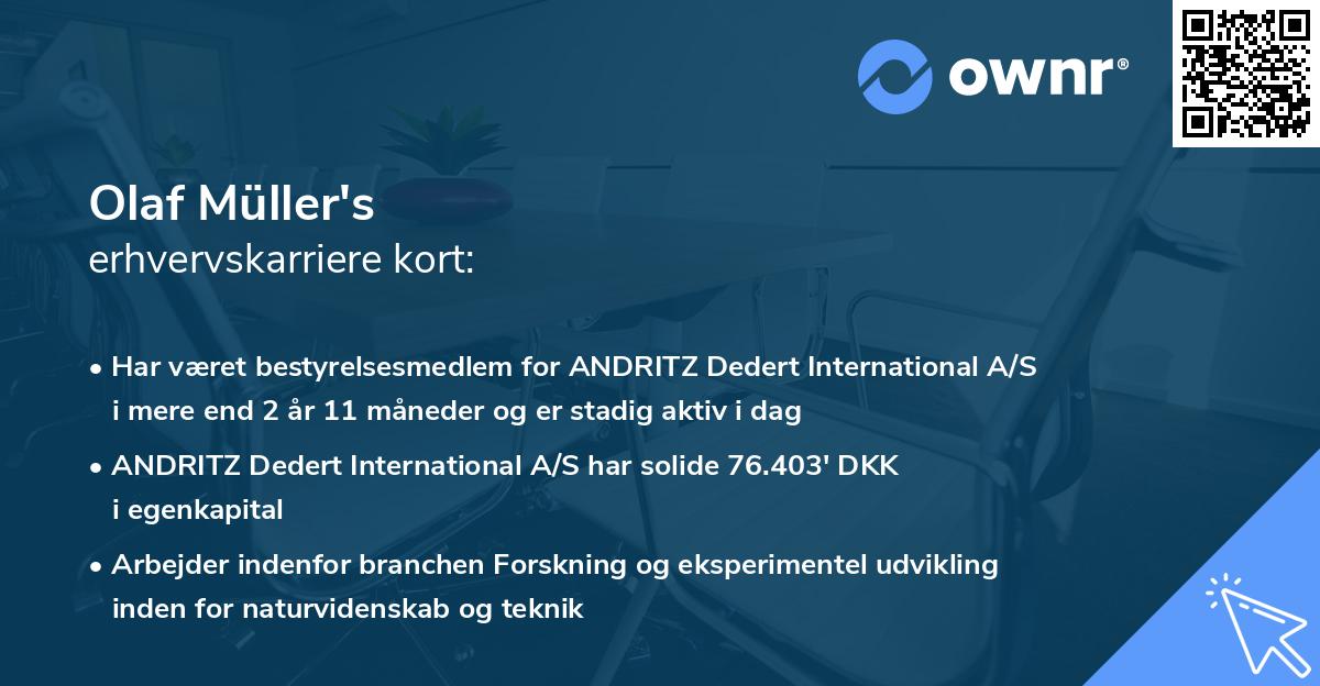 Olaf Müller's erhvervskarriere kort