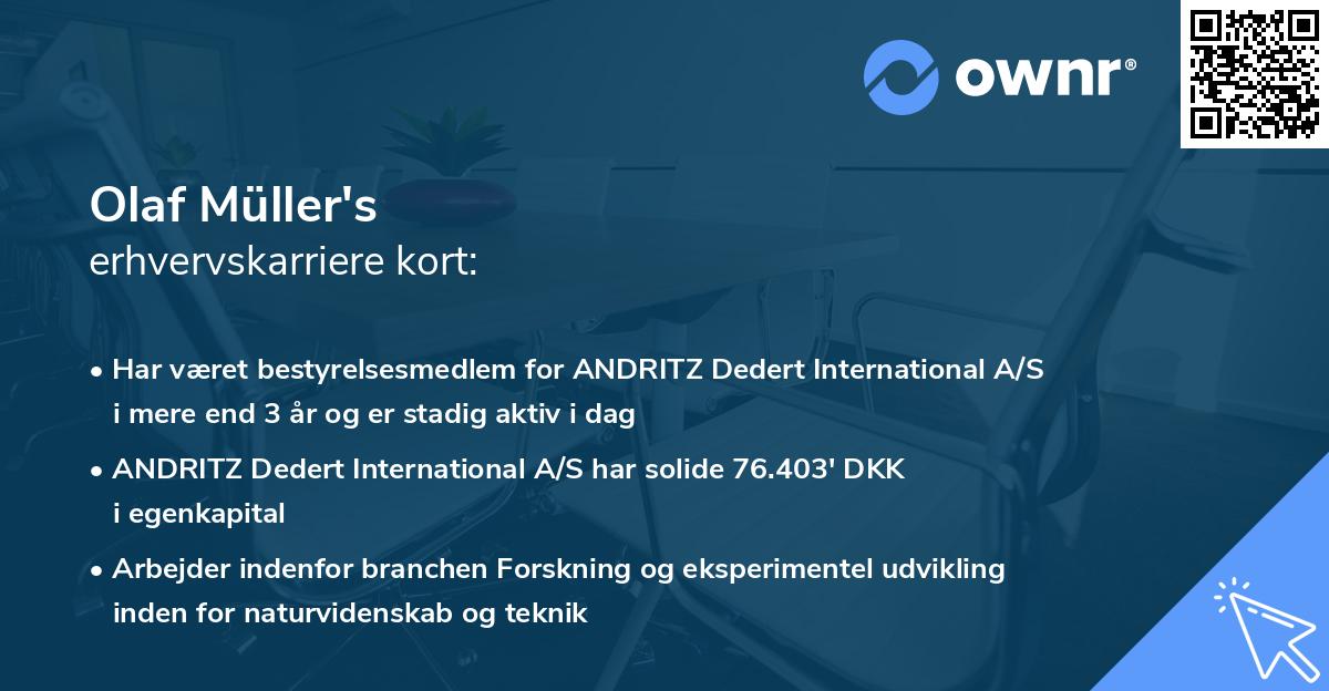 Olaf Müller's erhvervskarriere kort