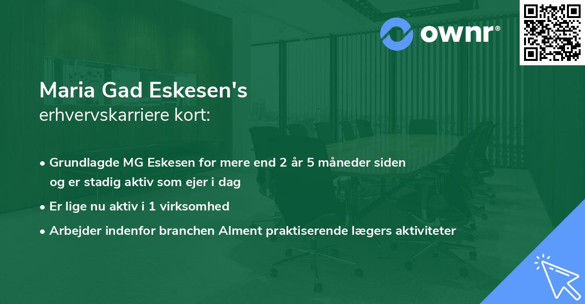 Maria Gad Eskesen's erhvervskarriere kort