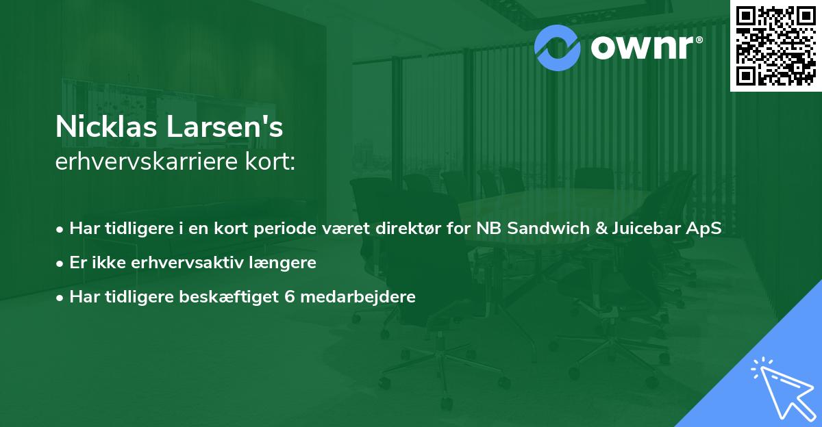 Nicklas Larsen's erhvervskarriere kort