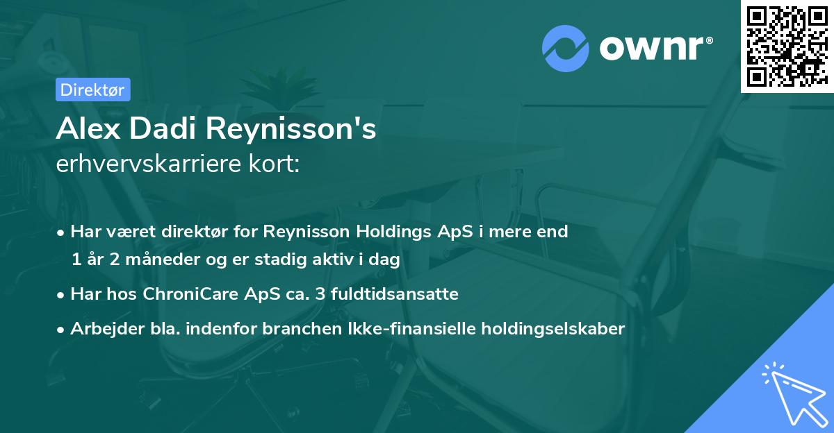 Alex Dadi Reynisson's erhvervskarriere kort