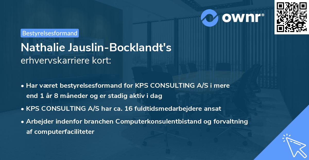 Nathalie Jauslin-Bocklandt's erhvervskarriere kort