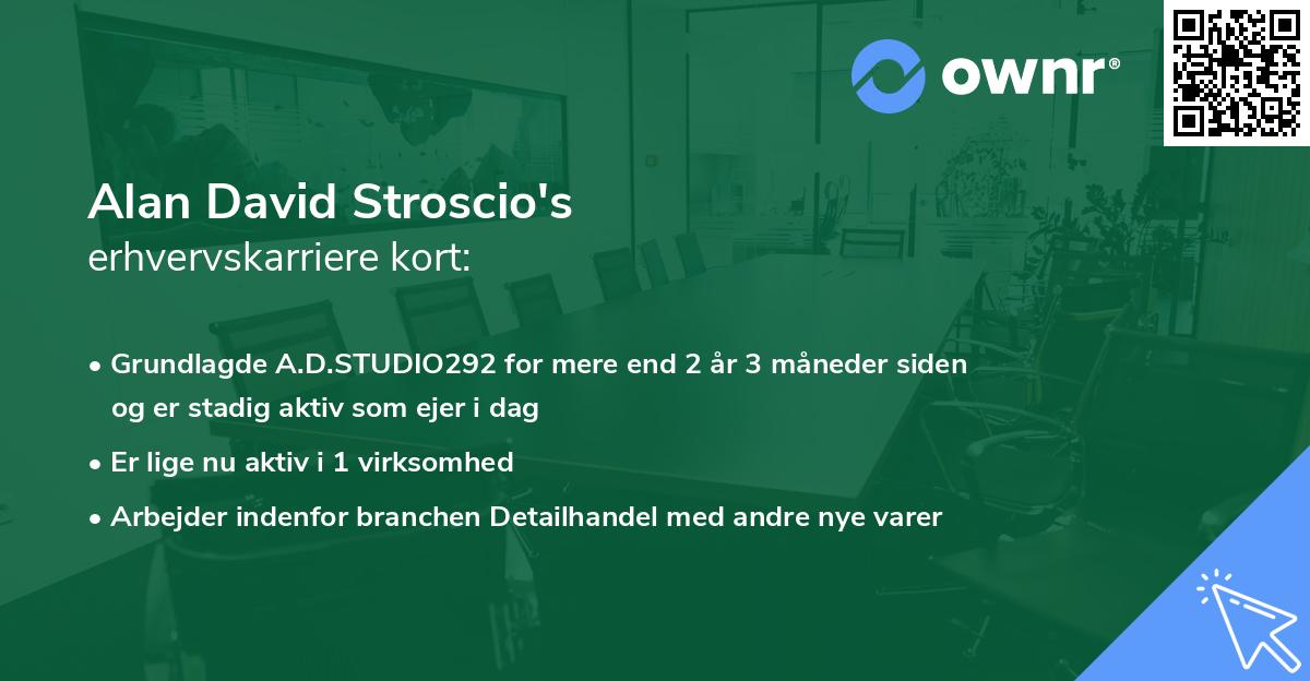 Alan David Stroscio's erhvervskarriere kort