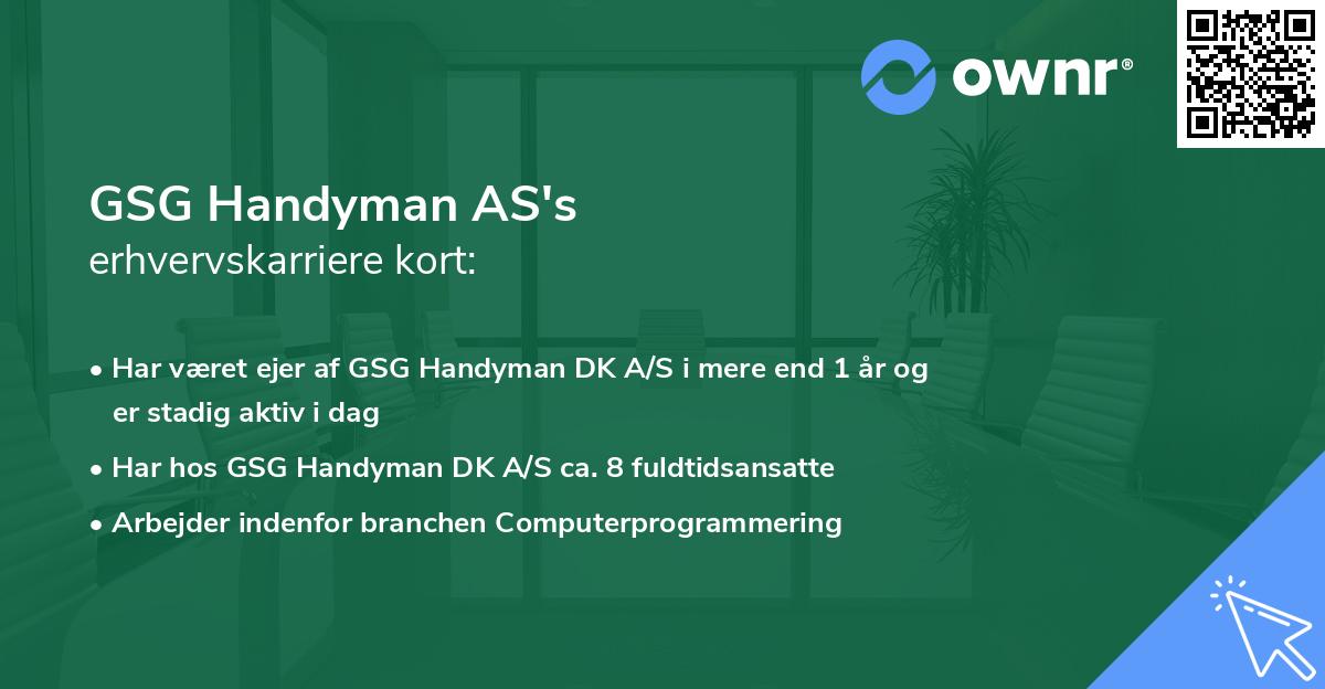 GSG Handyman AS's erhvervskarriere kort