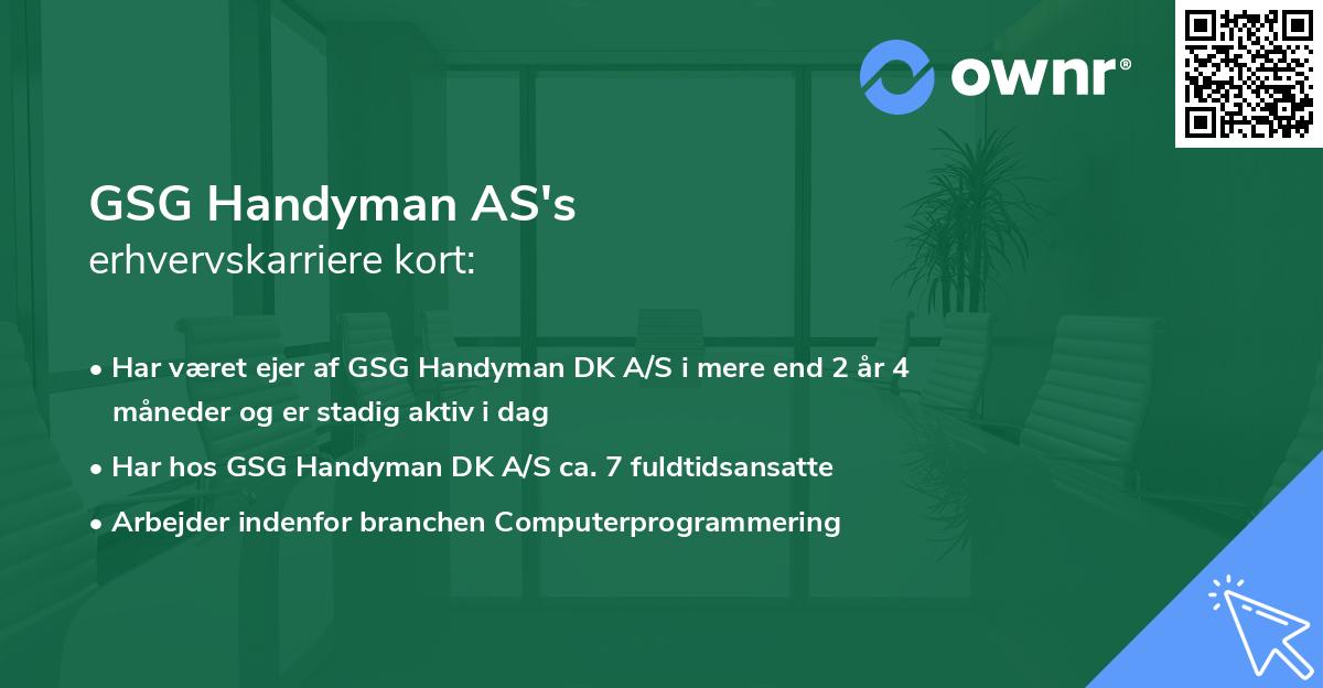 GSG Handyman AS's erhvervskarriere kort