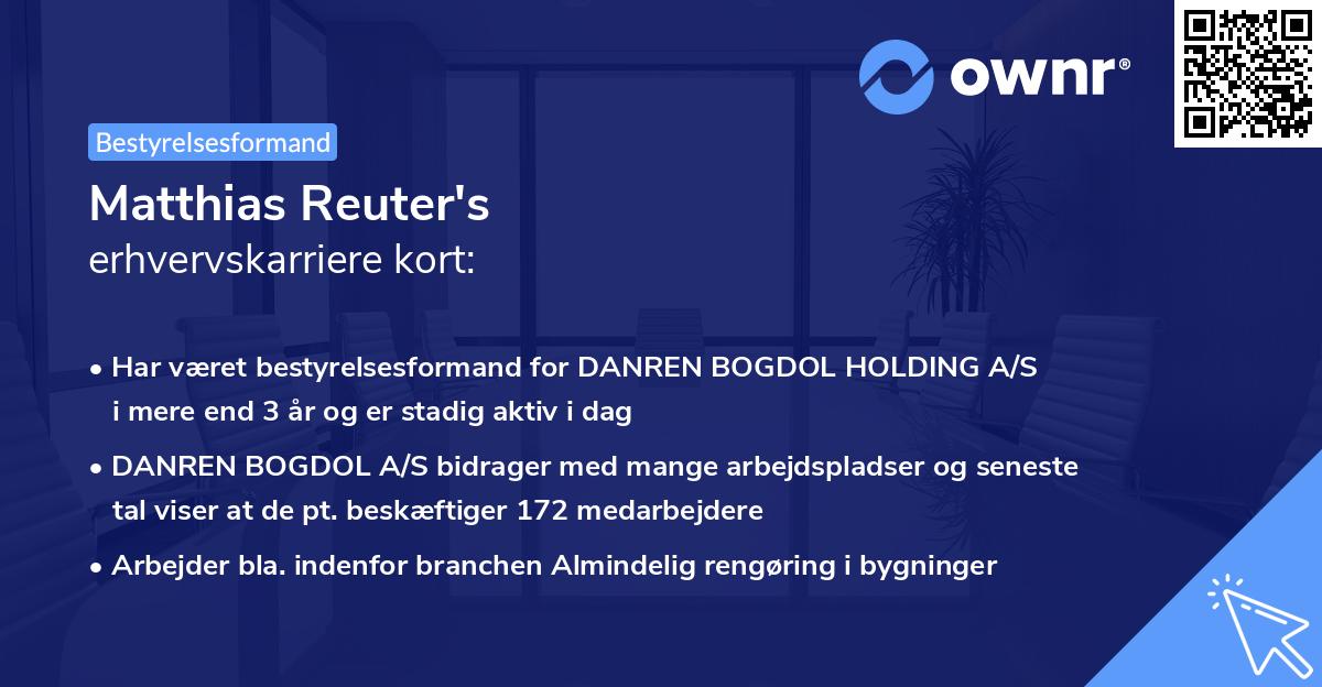 Matthias Reuter's erhvervskarriere kort