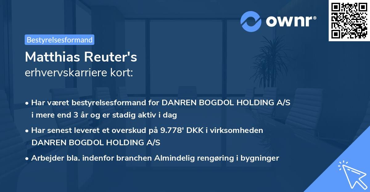 Matthias Reuter's erhvervskarriere kort