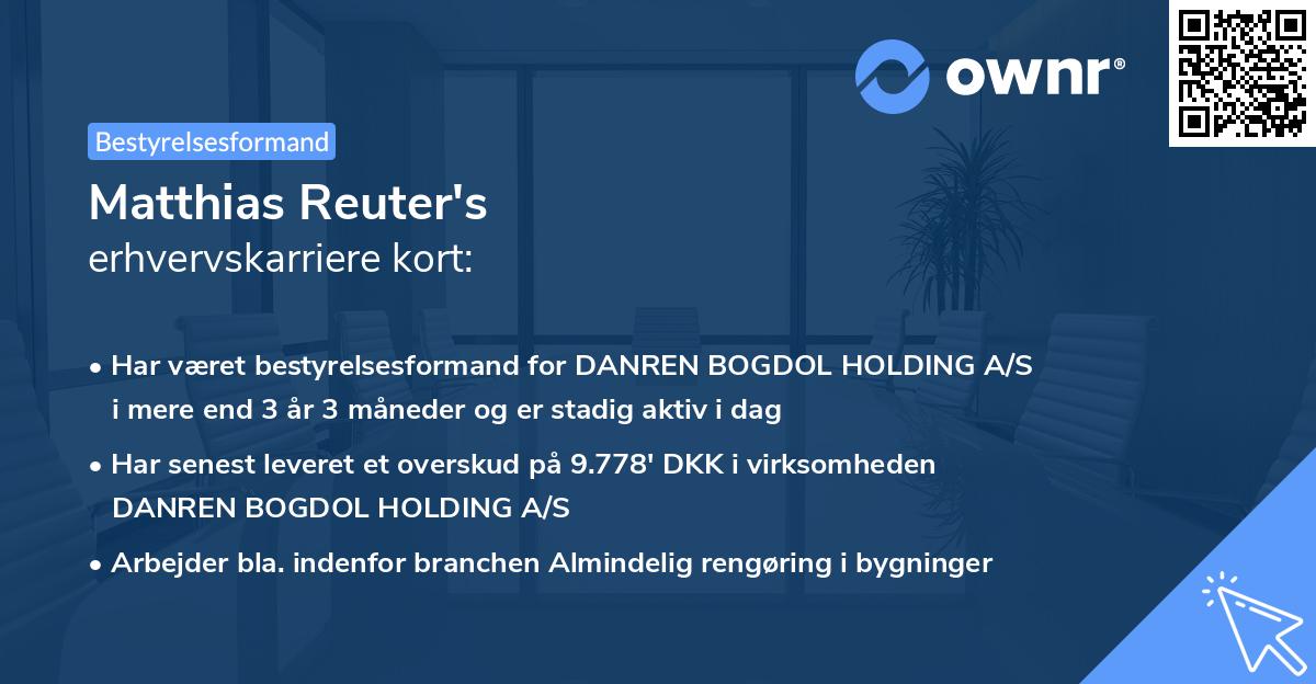 Matthias Reuter's erhvervskarriere kort