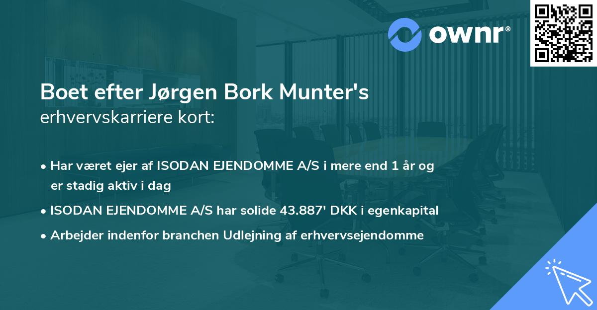 Boet efter Jørgen Bork Munter's erhvervskarriere kort