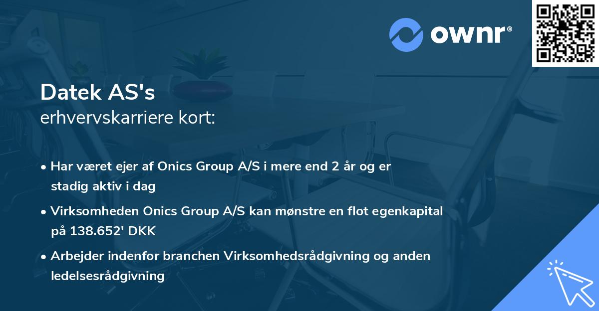 Datek AS's erhvervskarriere kort