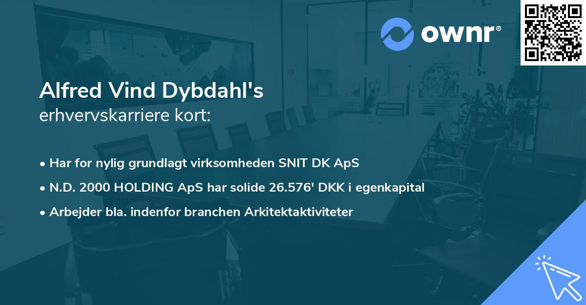 Alfred Vind Dybdahl's erhvervskarriere kort