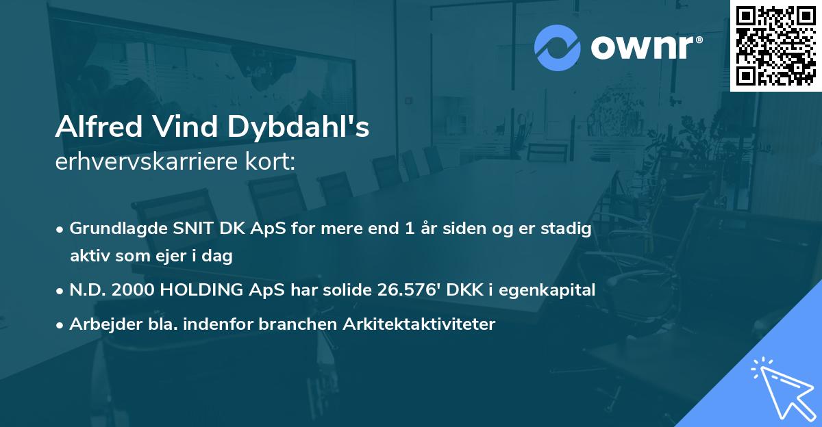 Alfred Vind Dybdahl's erhvervskarriere kort