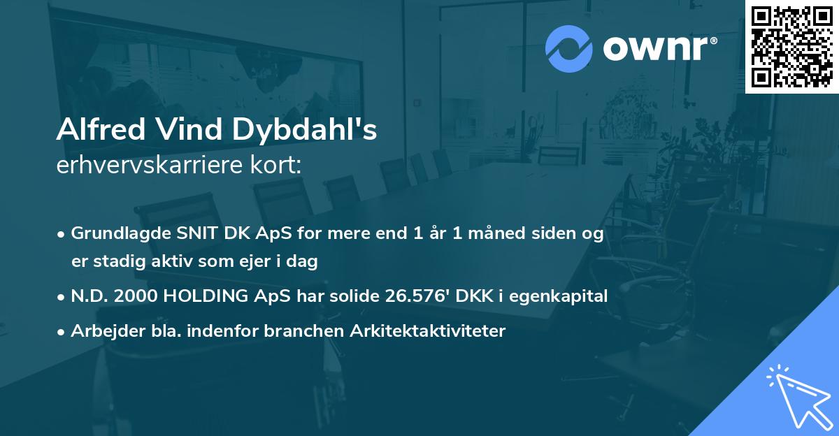 Alfred Vind Dybdahl's erhvervskarriere kort