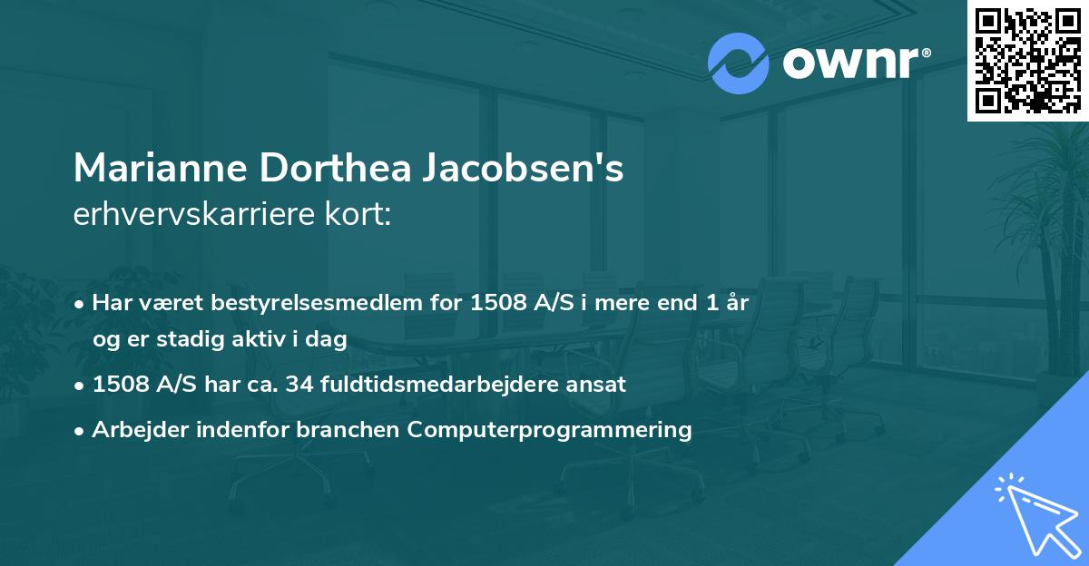 Marianne Dorthea Jacobsen's erhvervskarriere kort