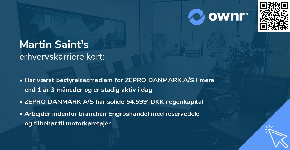Martin Saint's erhvervskarriere kort