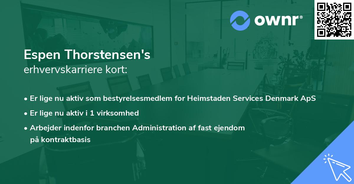 Espen Thorstensen's erhvervskarriere kort