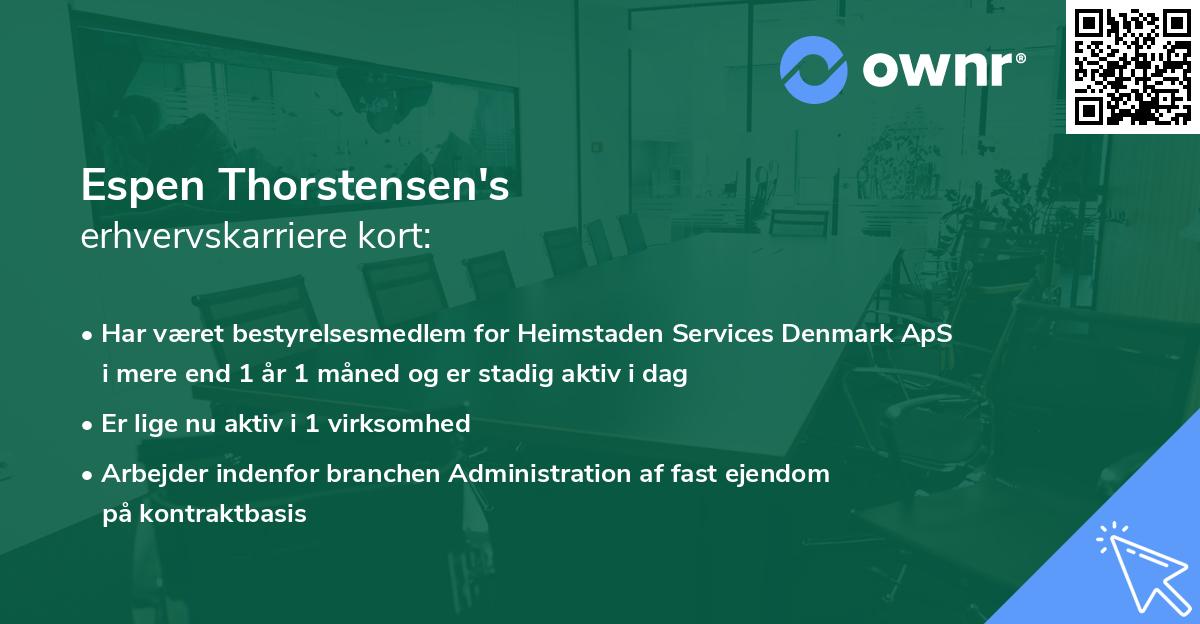 Espen Thorstensen's erhvervskarriere kort