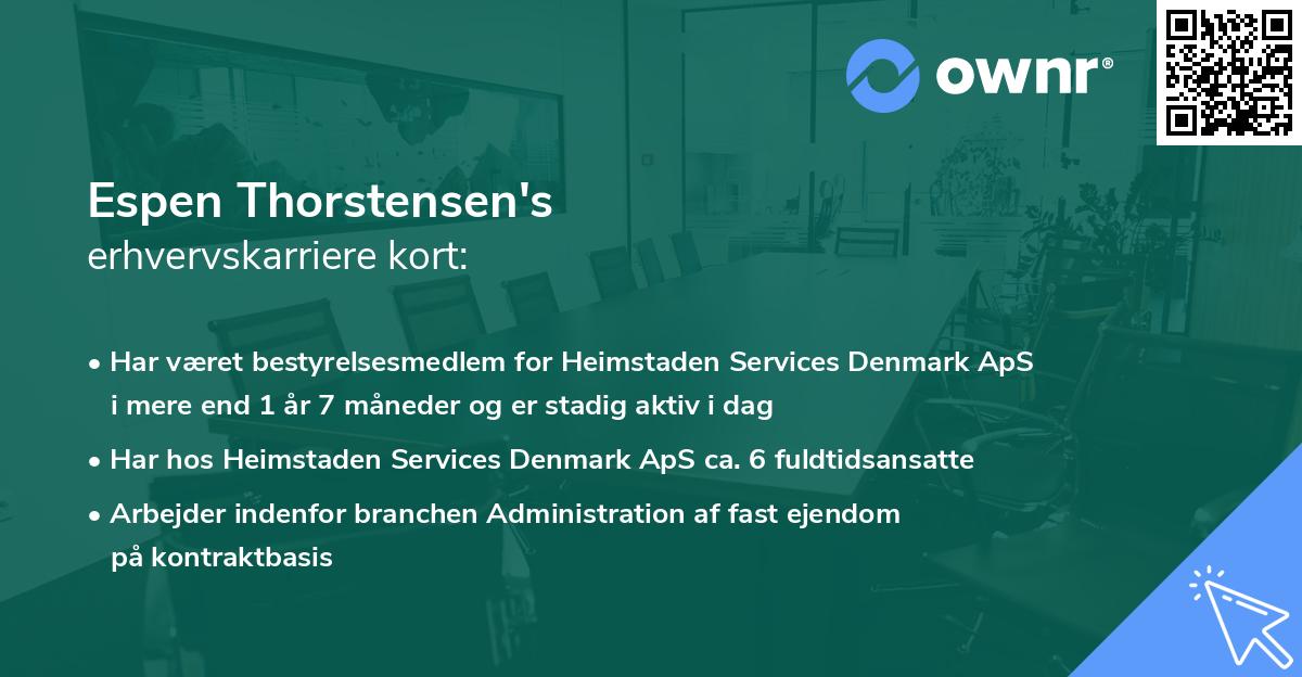 Espen Thorstensen's erhvervskarriere kort