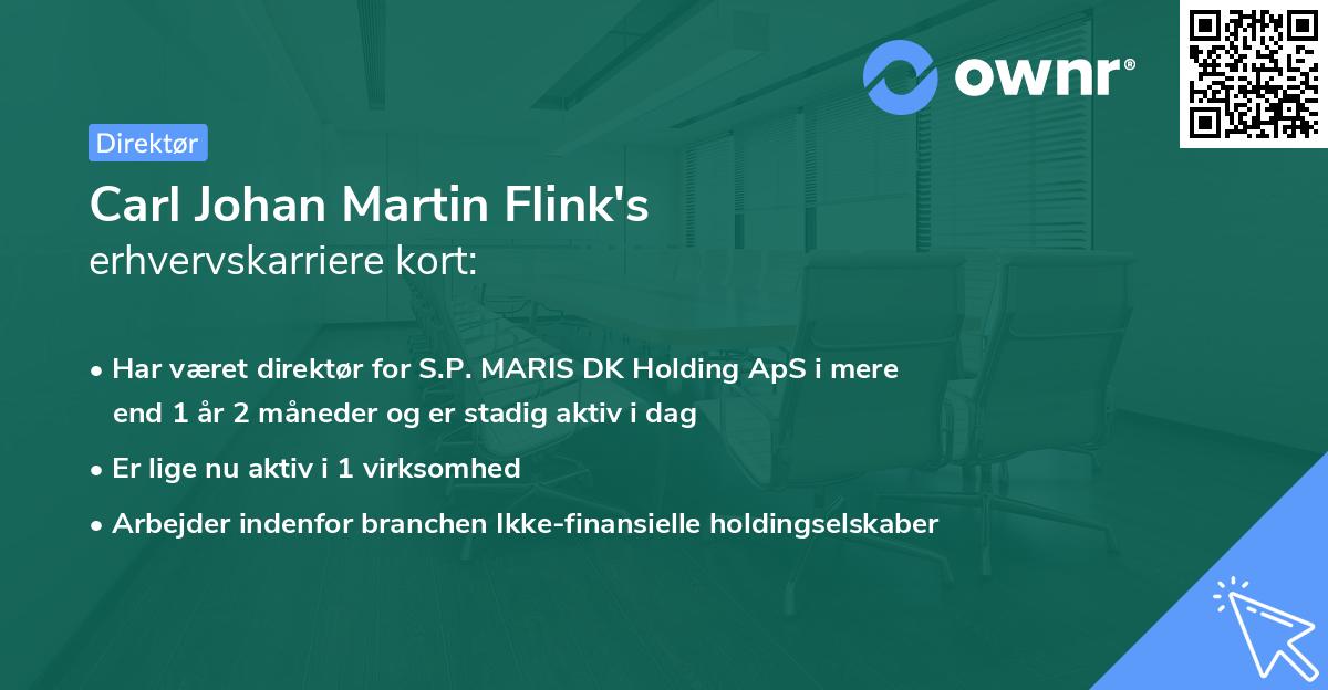 Carl Johan Martin Flink's erhvervskarriere kort