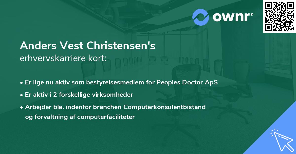 Anders Vest Christensen's erhvervskarriere kort