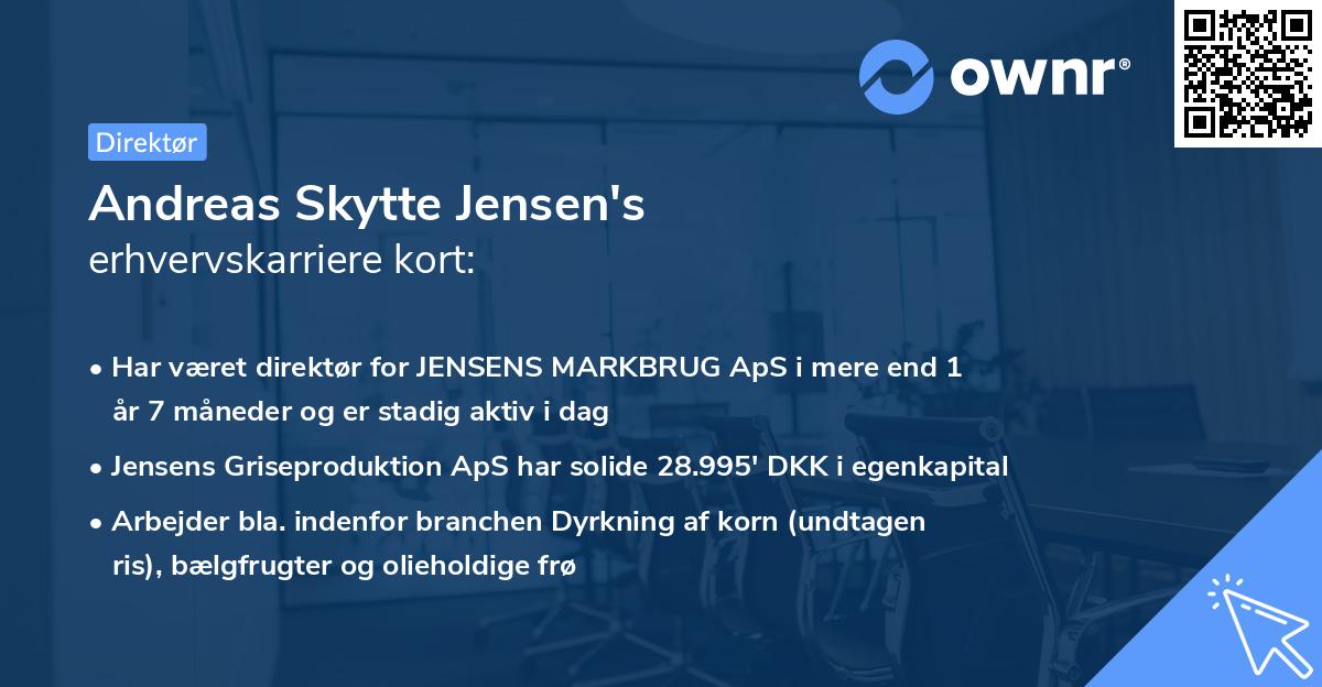 Andreas Skytte Jensen's erhvervskarriere kort