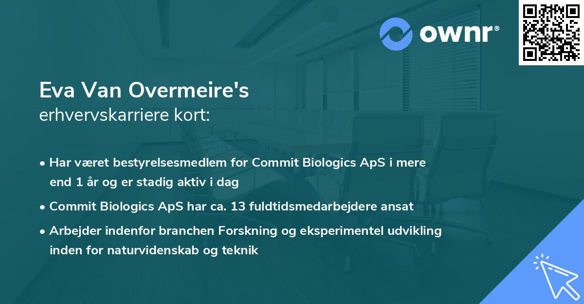 Eva Van Overmeire's erhvervskarriere kort