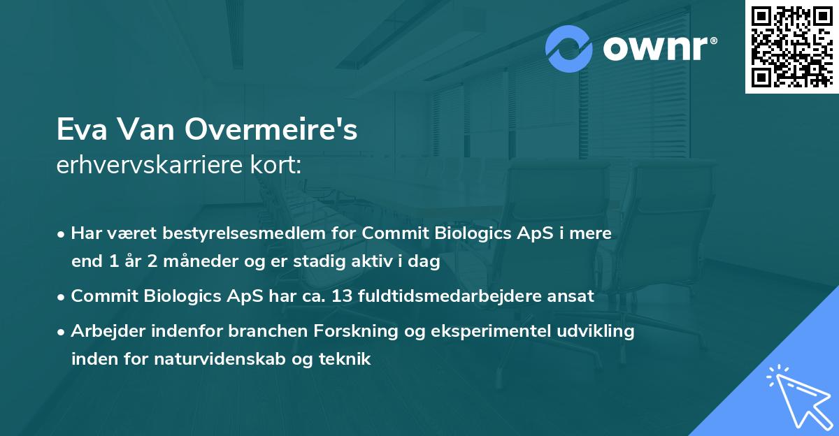 Eva Van Overmeire's erhvervskarriere kort