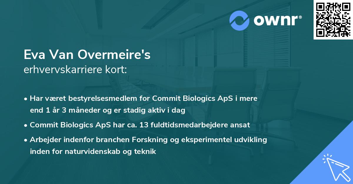 Eva Van Overmeire's erhvervskarriere kort