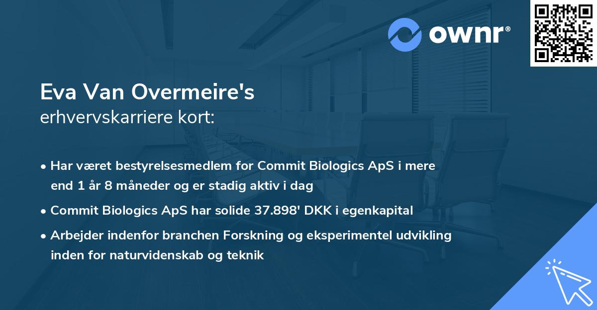 Eva Van Overmeire's erhvervskarriere kort