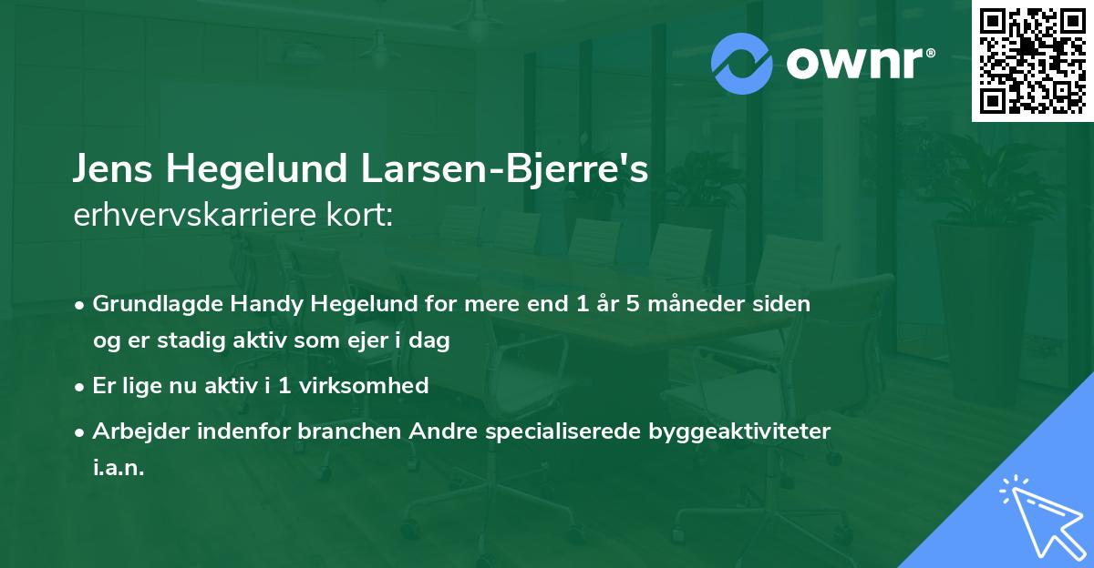 Jens Hegelund Larsen-Bjerre's erhvervskarriere kort