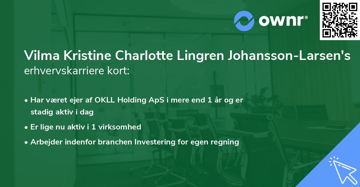 Vilma Kristine Charlotte Lingren Johansson-Larsen's erhvervskarriere kort